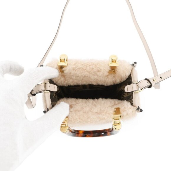 FENDI Sunshine shopper Mouton/Leather Pink 8BS051 - Picture 12 of 12